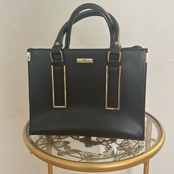 Black and gold aldo handbag - Picture 1 of 4